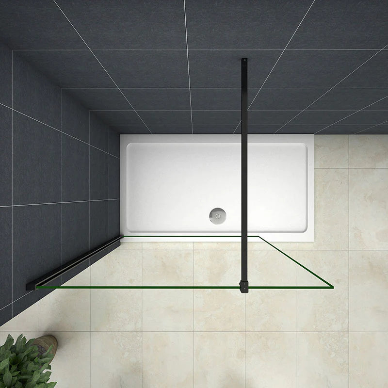 70-120cm Wet Room Shower Panel screen 8mm glass 185cm height + Nano EasyClean Tempered Clear Glass