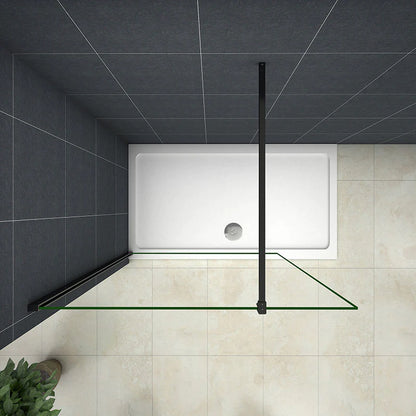 70-120cm Wet Room Shower Panel screen 8mm glass 185cm height + Nano EasyClean Tempered Clear Glass