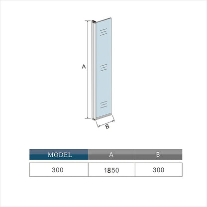 Walk in 8mm Easy Clean Shower Screen with 300mm Pivot Flipper Panel Shower Enclosuree