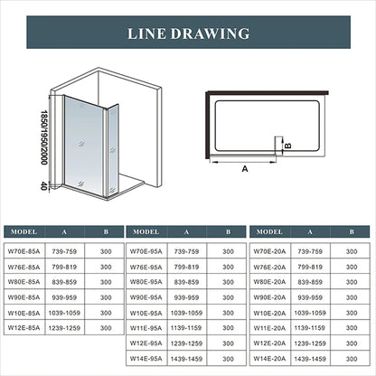 Shower Enclosure 70-140cm+30cm Screen Panel 8mm NANO Glass 200cm Height