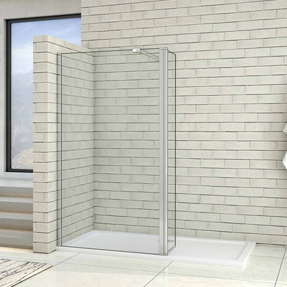 Walk in 8mm Easy Clean Shower Screen with 300mm Pivot Flipper Panel Shower Enclosuree