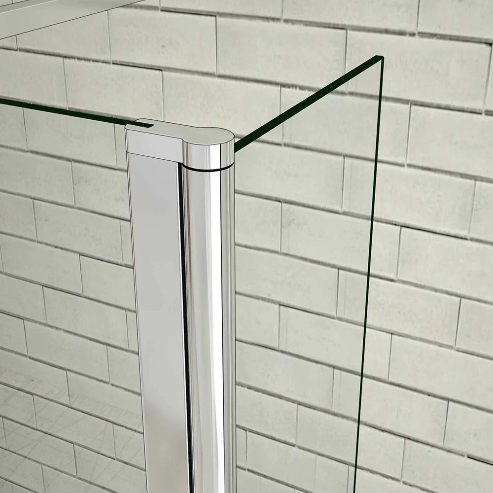 Walk in 8mm Easy Clean Shower Screen with 300mm Pivot Flipper Panel Shower Enclosuree