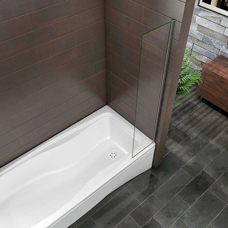 25cm | 30cm | 35cm | 70cm | 80cm Square Cut Fixed Panel Over Bath Shower Screen 1400mm Height