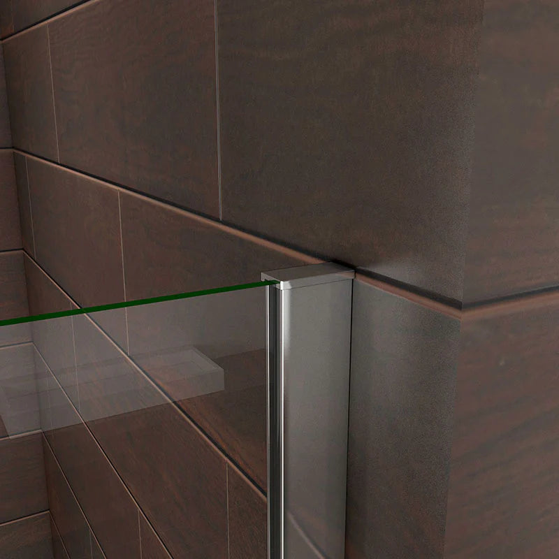 25cm | 30cm | 35cm | 70cm | 80cm Square Cut Fixed Panel Over Bath Shower Screen 1400mm Height