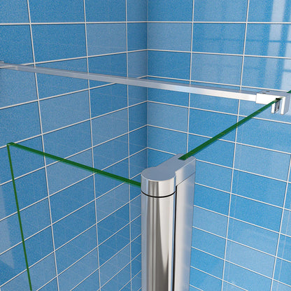 1900mm H Walk in Wet Room Shower enclosure 8mm shower screen EasyClean NANO Glass with Flipper Panel