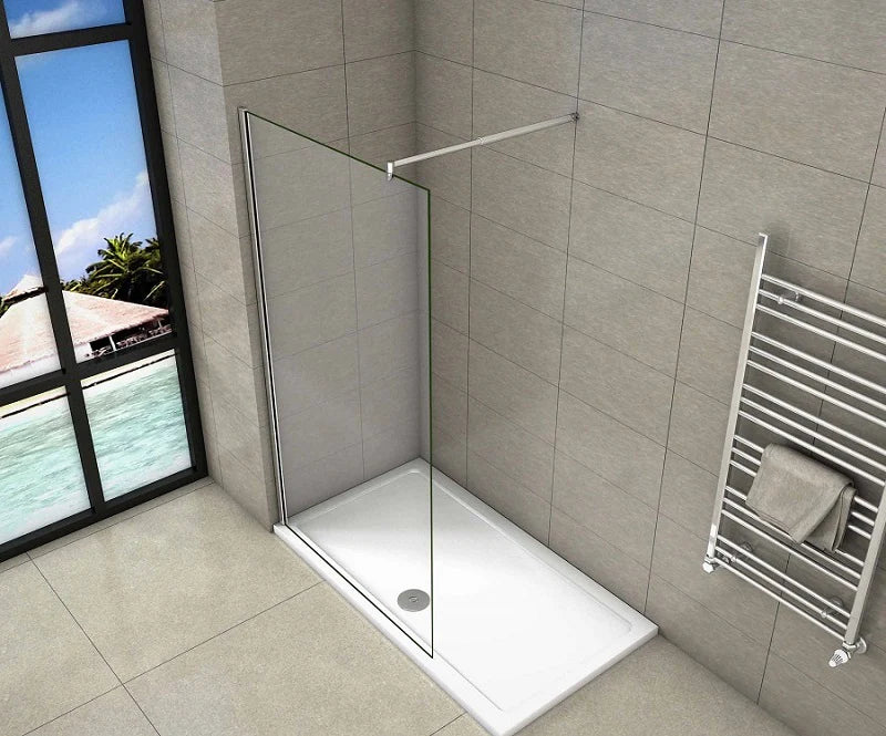 700-1400mm Walk in Wet Room Shower screen,8mm Easyclean glass,1850 1950 2000 mm Height