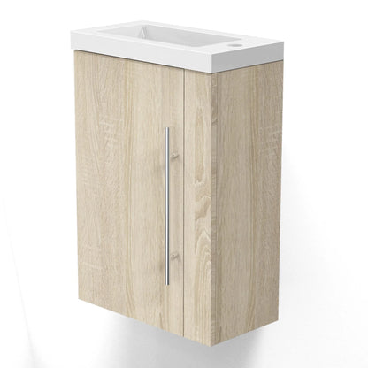 440×600 Bathroom Vanity Unit with Basin Oak Single Door Storage