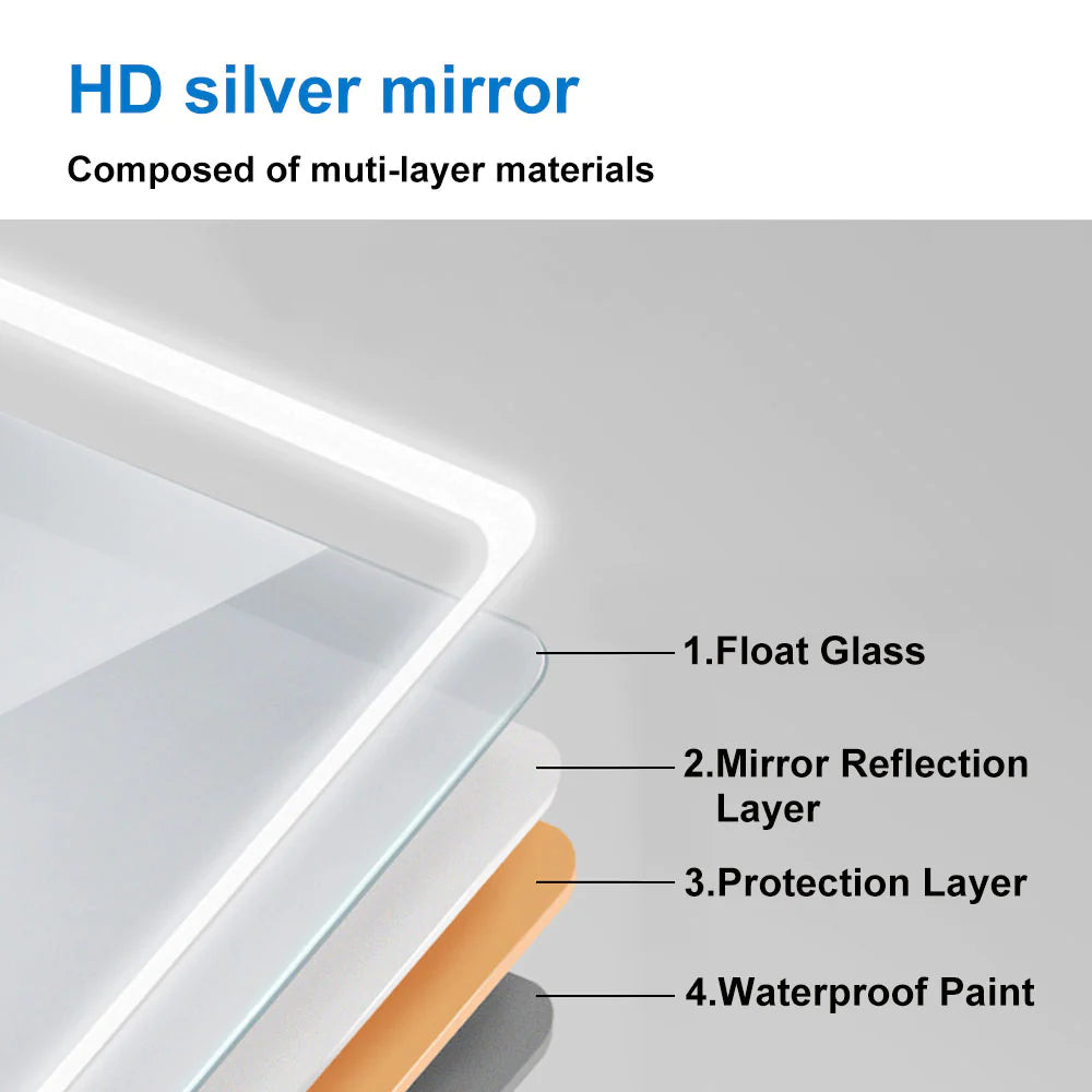 LED Illuminated Bathroom Mirrors with Demister Wall Mounted