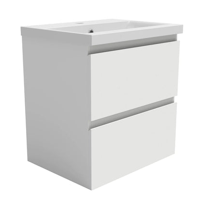 500 600mm Wall Hung Bathroom Vanity Units with Sink,2 Drawers,White