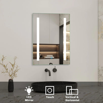 Bathroom LED Mirror Rectangle Touch Switch Sensor Vertical&Horizontal