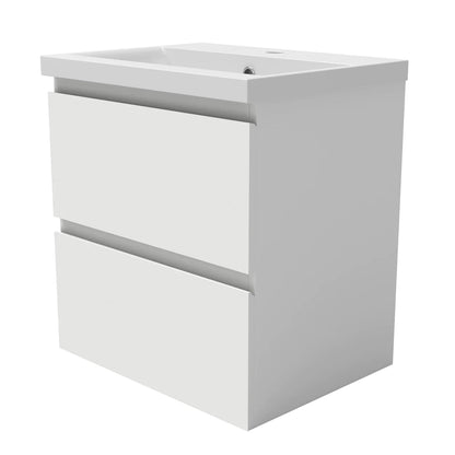 500 600mm Wall Hung Bathroom Vanity Units with Sink,2 Drawers,White