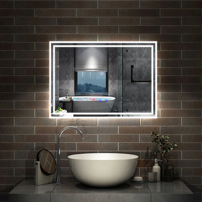 LED Bathroom Mirror with Demister Pad and Bluetooth|Dimming Function|Touch Switch|IP44|