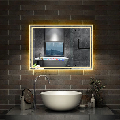 LED Bathroom Mirror with Demister Pad and Bluetooth|Dimming Function|Touch Switch|IP44|