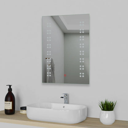 Bathroom Mirror with LED Lights, Anti Fog Wall Mounted 500 x 700mm