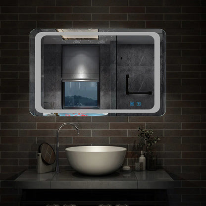 Designer Illuminated LED Mirror Bathroom with Lights,Demister and Touch Switch