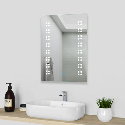 Bathroom Mirror with LED Lights, Anti Fog Wall Mounted 500 x 700mm
