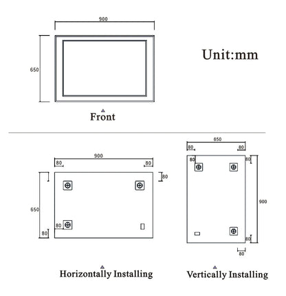 Rectangular Bevelled Designer Bathroom Wall Mounted Bathroom Mirrors